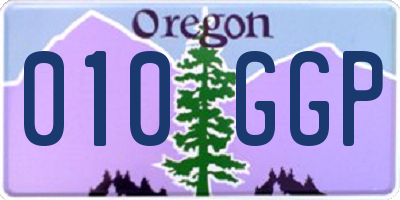 OR license plate 010GGP