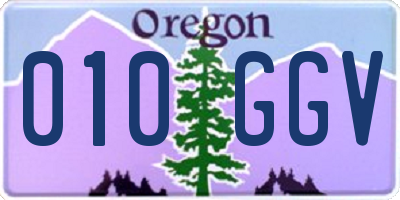 OR license plate 010GGV