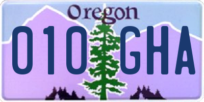 OR license plate 010GHA