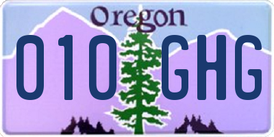 OR license plate 010GHG