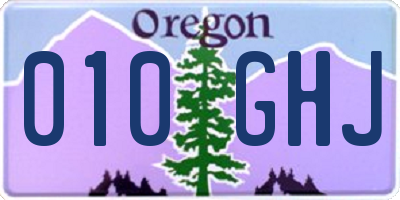 OR license plate 010GHJ