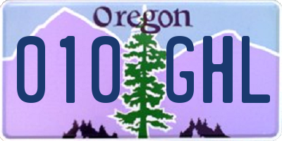 OR license plate 010GHL