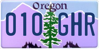 OR license plate 010GHR