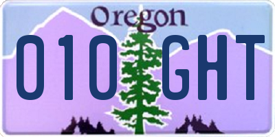 OR license plate 010GHT