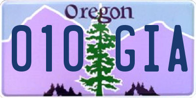 OR license plate 010GIA