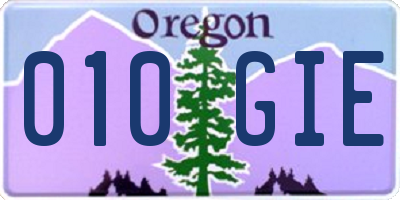 OR license plate 010GIE
