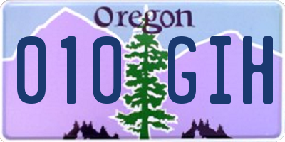 OR license plate 010GIH