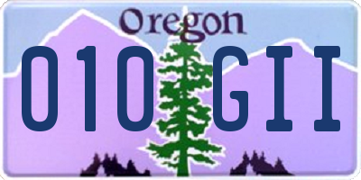 OR license plate 010GII