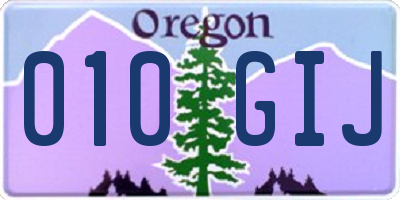 OR license plate 010GIJ