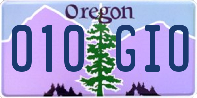 OR license plate 010GIO
