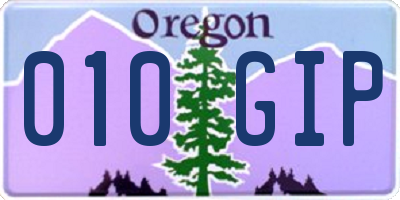 OR license plate 010GIP