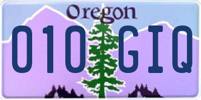 OR license plate 010GIQ
