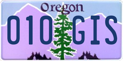 OR license plate 010GIS