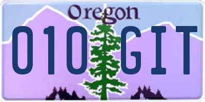 OR license plate 010GIT