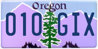 OR license plate 010GIX