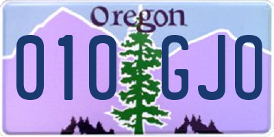 OR license plate 010GJO