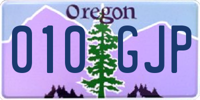 OR license plate 010GJP