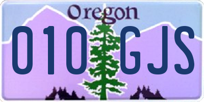 OR license plate 010GJS