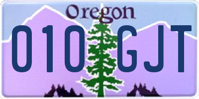OR license plate 010GJT