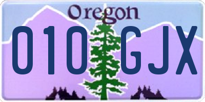OR license plate 010GJX
