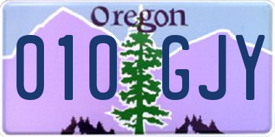OR license plate 010GJY