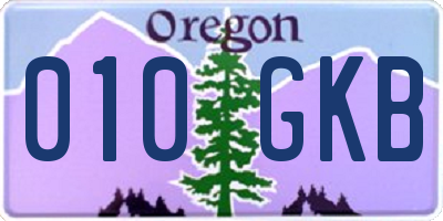 OR license plate 010GKB