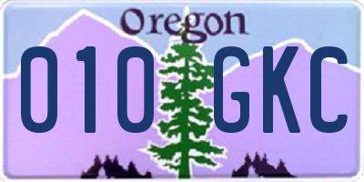 OR license plate 010GKC