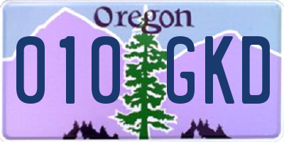 OR license plate 010GKD
