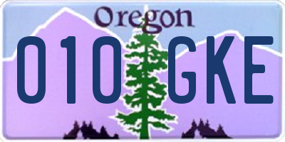 OR license plate 010GKE