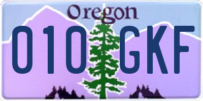 OR license plate 010GKF