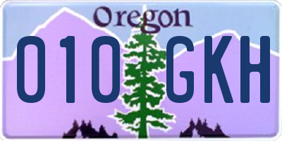 OR license plate 010GKH