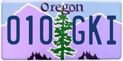 OR license plate 010GKI