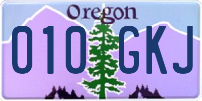 OR license plate 010GKJ