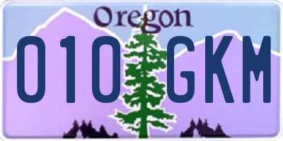OR license plate 010GKM