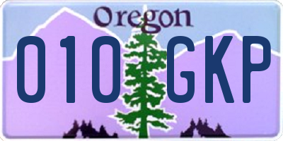 OR license plate 010GKP