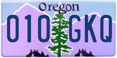 OR license plate 010GKQ