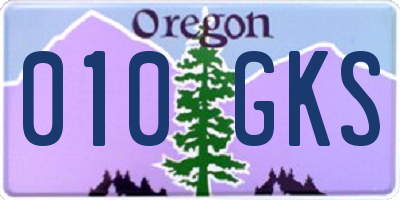 OR license plate 010GKS