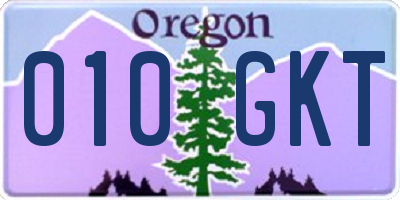 OR license plate 010GKT