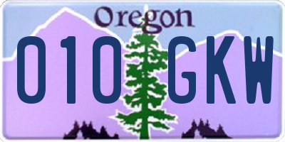 OR license plate 010GKW