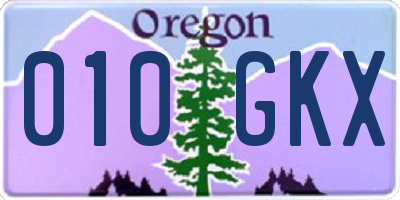 OR license plate 010GKX