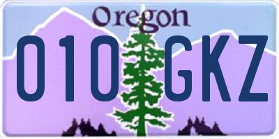 OR license plate 010GKZ
