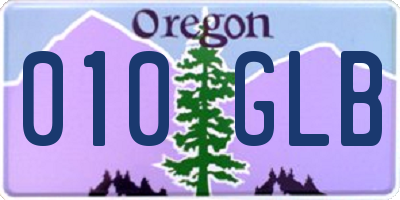 OR license plate 010GLB
