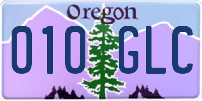 OR license plate 010GLC