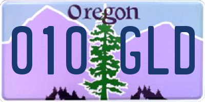 OR license plate 010GLD