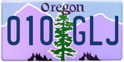 OR license plate 010GLJ