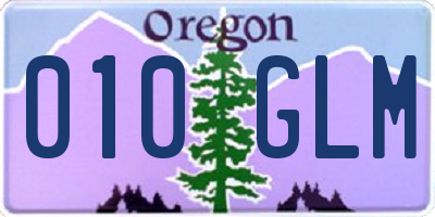 OR license plate 010GLM
