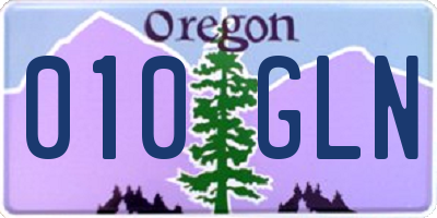 OR license plate 010GLN