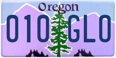 OR license plate 010GLO
