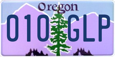 OR license plate 010GLP