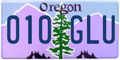 OR license plate 010GLU